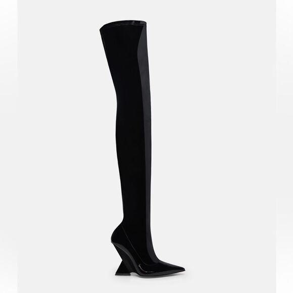 NEW The Attico Cheope Patent Leather Stretch Thigh Boots Size 5.5 - Picture 3 of 13